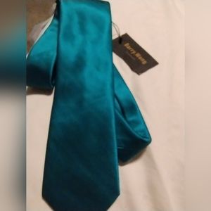 Barry Wang New teal silk tie
